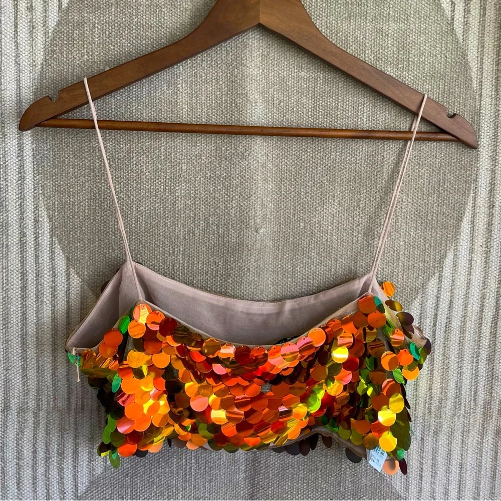 Zara Sequin Crop Top - Picture 4 of 8